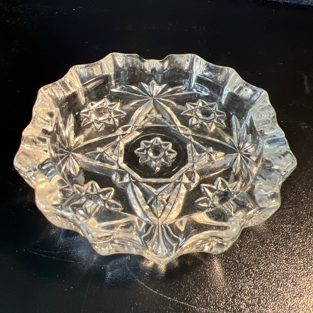 Anchor Hocking Star of David EAPC Small Ashtray Early American Prescut 4 1/4"